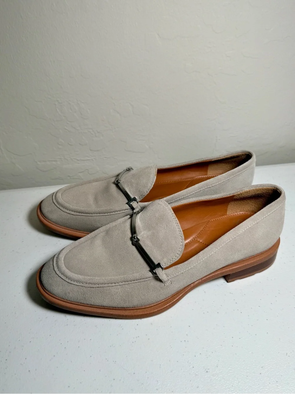 Women’s Suede Bit Loafers in Gray/Greige